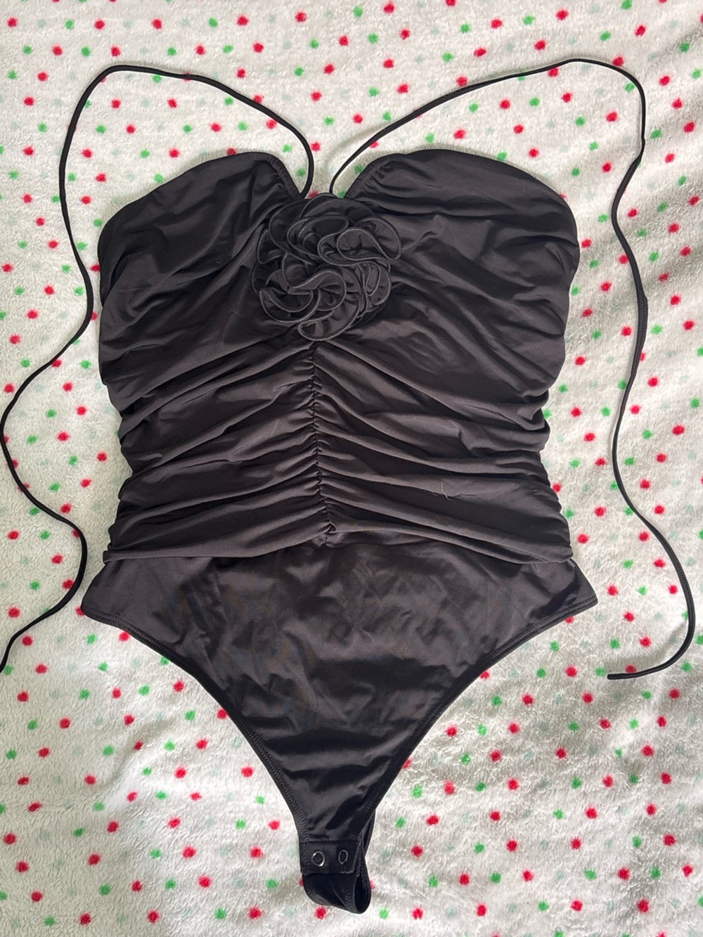 Express Black Bodysuit with Halter Tie